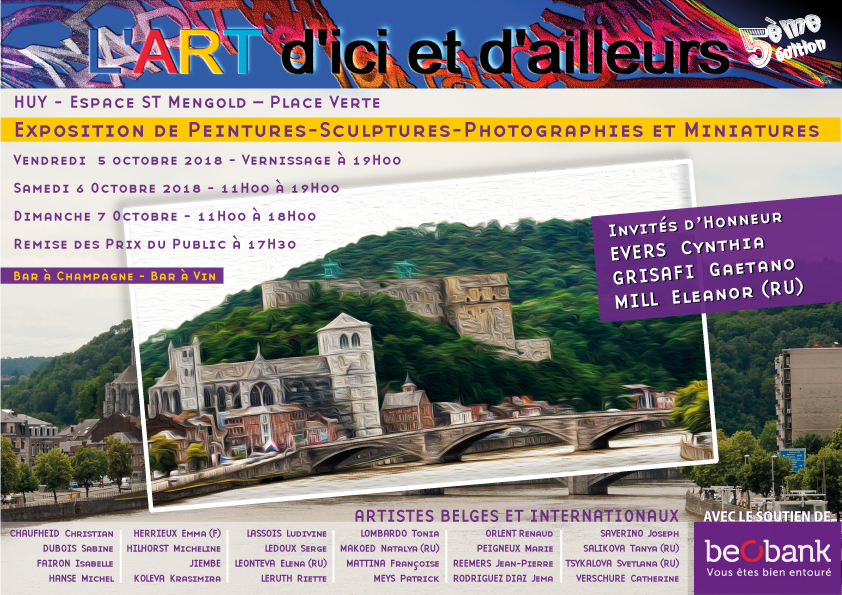 Exposition de peintures, sculptures, photographies et miniatures.